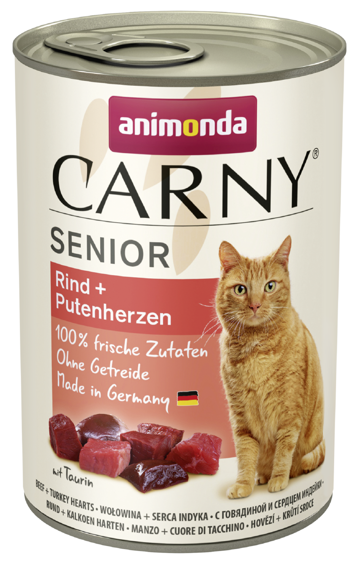 animonda Katzen-Nassfutter Senior Rind + Putenherzen